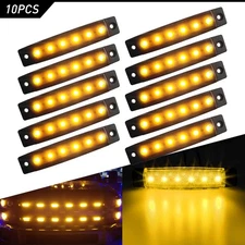 10x Amber 6 LED Side Clearance Marker Lights for Car RV Truck Trailer Pickup 12V