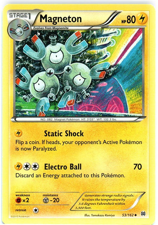 Magneton - 53/162 - Uncommon - Moderately Played