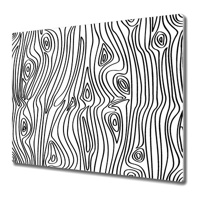 Tempered Glass Worktop Saver Kitchen Wood imitation black 60x52