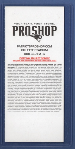 Boleto completo 2012 2013 New England Patriots vs Houston Texans Div Playoff casi nuevo/como nuevo - Imagen 2 de 2