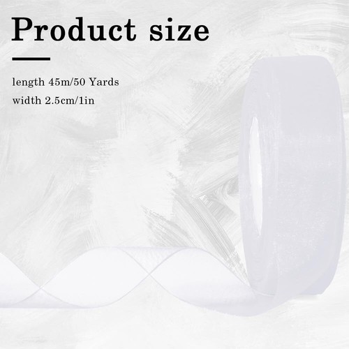 White Ribbon 1 Inch Sheer Organza Ribbon Chiffon Ribbon Sheer Ribbon 50 Yards... - Picture 2 of 6