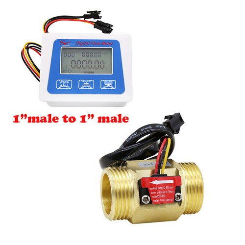 Water Flow Totalizer and Flow Rate Meter with Digital LCD Display Effect Liquid - Picture 11 of 11