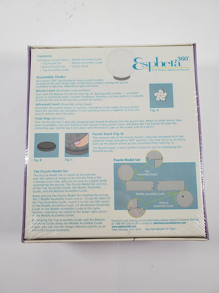 Rompecabezas esférico de plástico 3D Esphera 360 grados 540 piezas arte de pared Josephine Foto 2 de 3