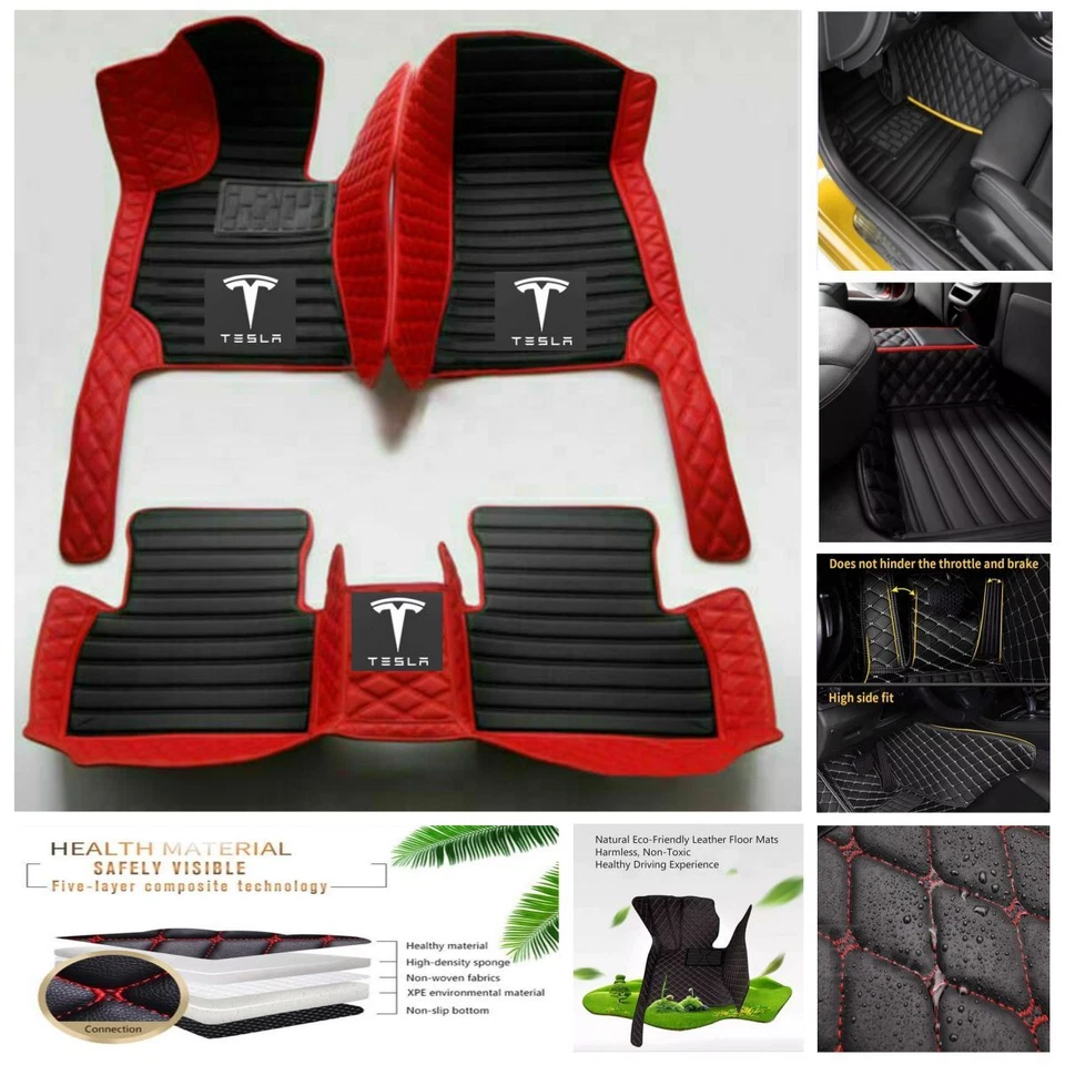 For Tesla Model S 3 X Y Car Floor Mats Anti-Slip Interior Accessories Cargo Pad - Image 2 of 4