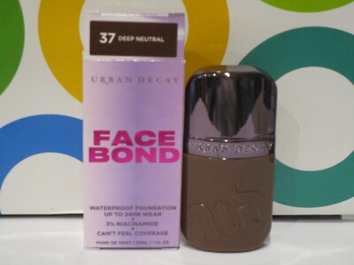 URBAN DECAY ~ FACE BOND WATERPROOF FOUNDATION UP TO 24 HR  ~ # 37 DEEP NEUTRAL