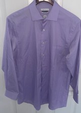 Van Husen Light Purple Men  s Dress Shirt, 15.5 32/33 Flex Collar Classic Fit