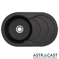 Astracast Cascade 1.0 Bowl Asterite Granite Italian Black Kitchen Sink & Waste Astracast Cascade 1.0 Bowl Asterite Granite Italian Black Kitchen Sink & Waste