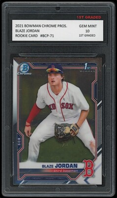 #ad #ad BLAZE JORDAN 2021 BOWMAN CHROME PROSPECTS Topps 1ST GRADED 10 ROOKIE CARD BOSTON $33.99