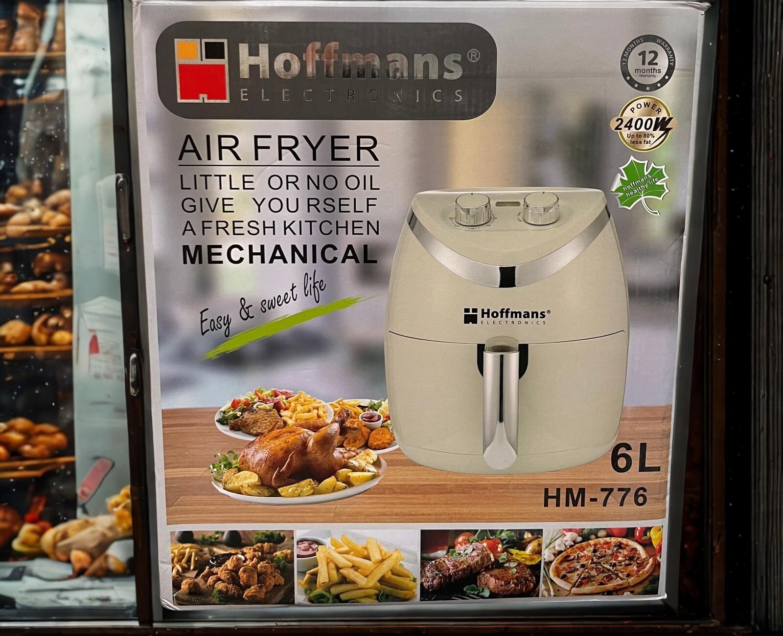 Friggitrice ad Aria Hoffmans 6L 2400W | Cottura Senza Olio | Air Fryer foto 4