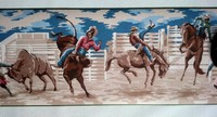 Cowboy Bronco Rodeo Wallpaper Border Green Edge on sale Cowboy Bronco Rodeo Wallpaper Border Green Edge on sale