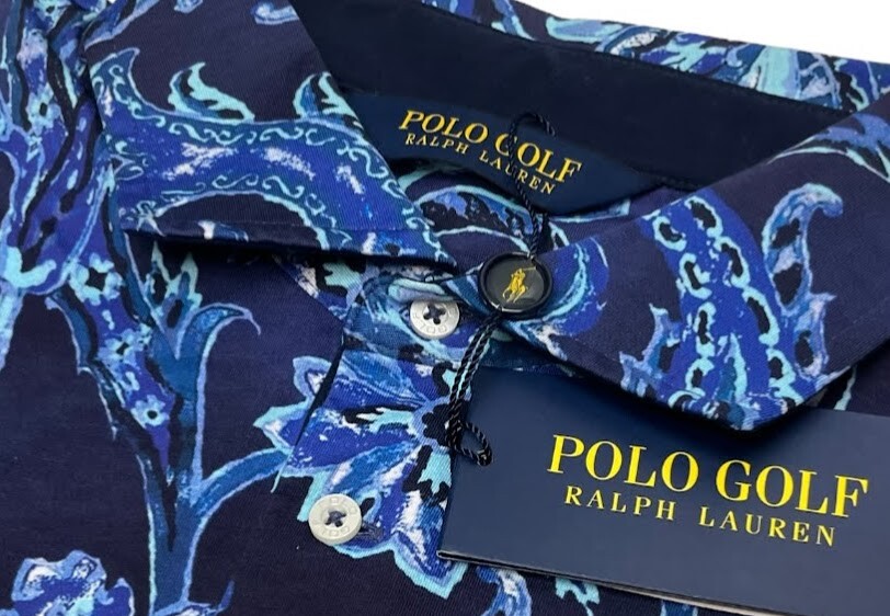 Polo Golf Ralph Lauren Floral Paisley Short Sleeve Navy Blue