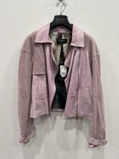 Escada Lavender Purple Lamb Goat Leather Jacket Absolutely Fabulous Sz 8