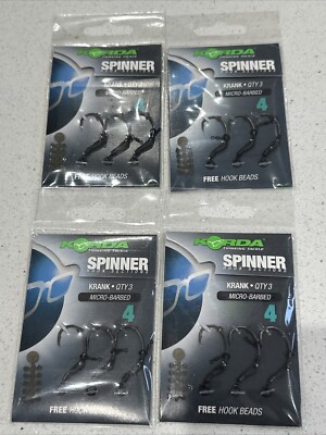 Korda Spinner Hook Section Krank Size 4 4 Packs