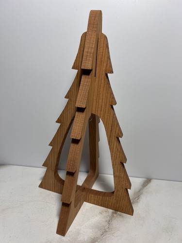 VTG Wooden Christmas Tree Ornament Display Rustic