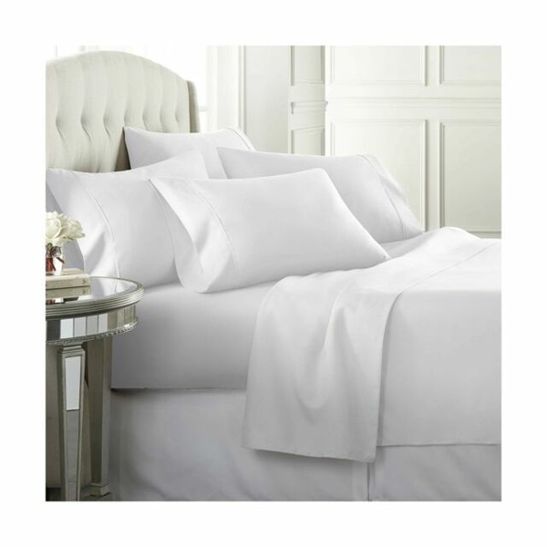 Danjor Linens Hotel Luxury Soft Bed Sheets White, 6 Pieces for sale
