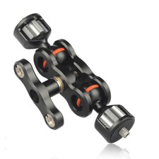 Multi-Function Dual Ball Head Hot Shoe Magic Arm Mount Adapter w/ 1/4'' screw