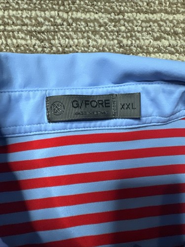 G/FORE Polo Mens 2XL Striped Short Sleeve Performance Golf Shirt Hazeltine - Picture 8 of 14
