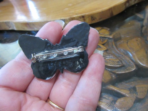 Anita Silverstein Copper Enamel BUTTERFLY brooch 8 - Picture 3 of 3