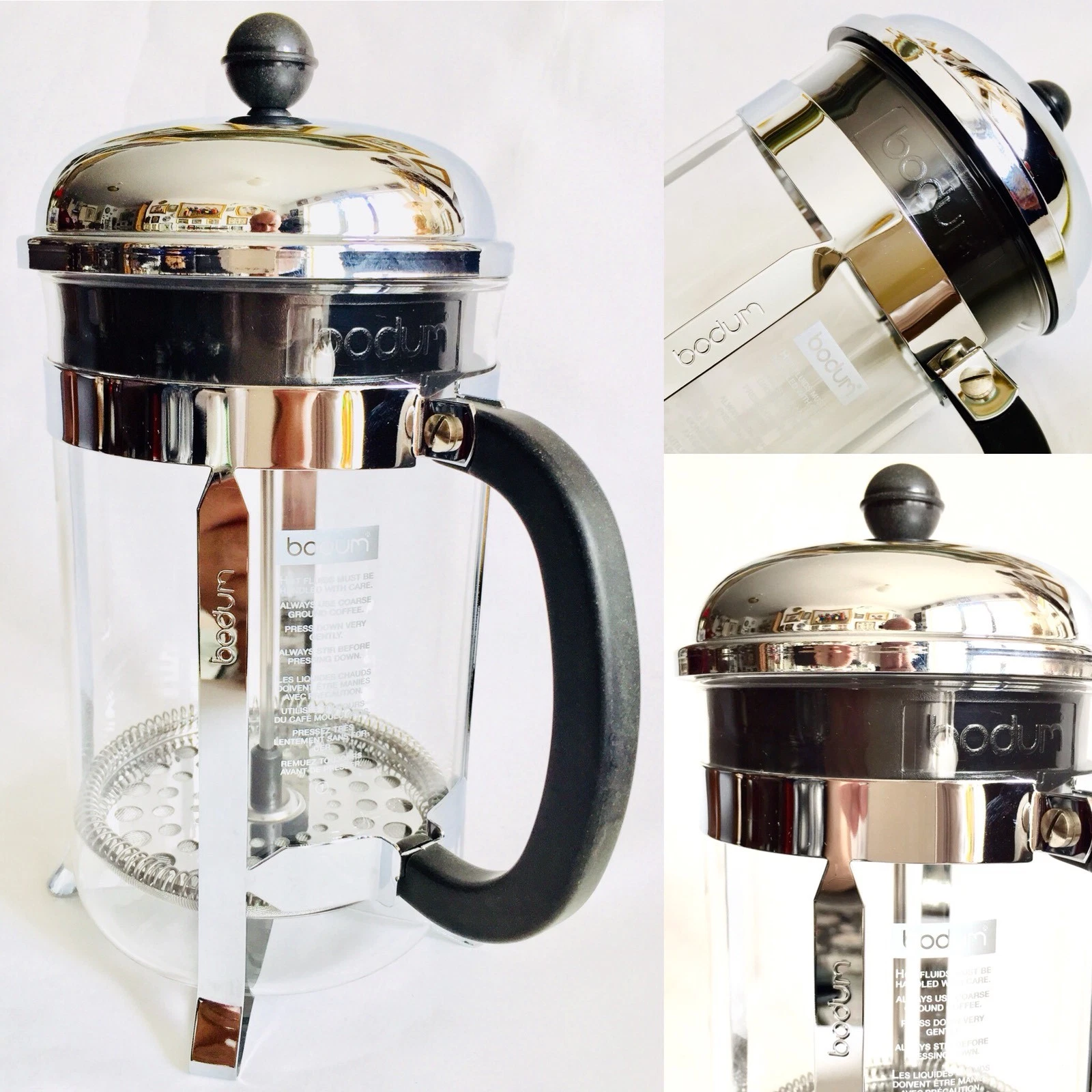 Large (10-12 Cups) Original “Bodum" French Press Cafetière In Perfect Condition