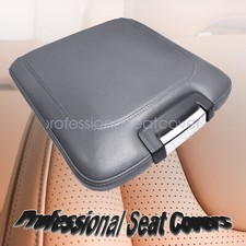 Fits 2013-2018 Dodge Ram Vinyl Center Console Lid Armrest Jump Seat Cover Gray