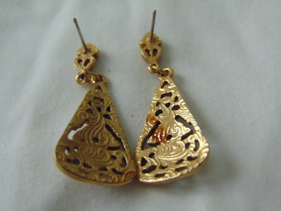 Colección 1928 Victoriano Cristal Corazones Semilla Perlas Pendientes Colgantes Foto 4 de 4