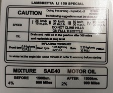 Lambretta LI 150 special running in Sticker