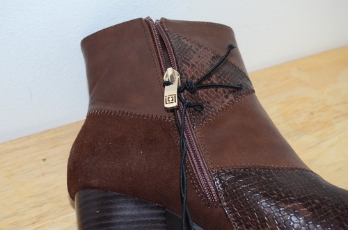 New Sz 7M Liz Claiborne Faux Leather Women's Ankle Boots Cambridge 3" Heel - Picture 3 of 9