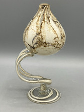 Jozefina Krosno Poland Art Glass Hand Blown Jellyfish Oil Lamp Home Decor 7.5" H