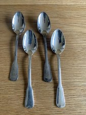 Auerhahn Augsburger Faden Besteck 4 Espressolöffel 90er versilbert 10,8 cm