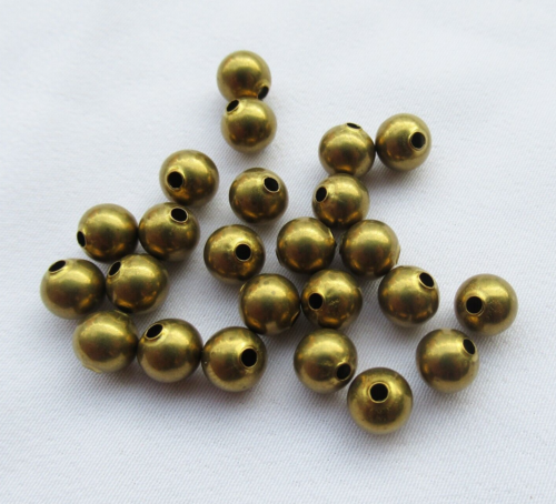 50pcs Round Raw Brass Beads 6mm 1mm hole Ball Spacers for Jewelry Making - Picture 1 of 2