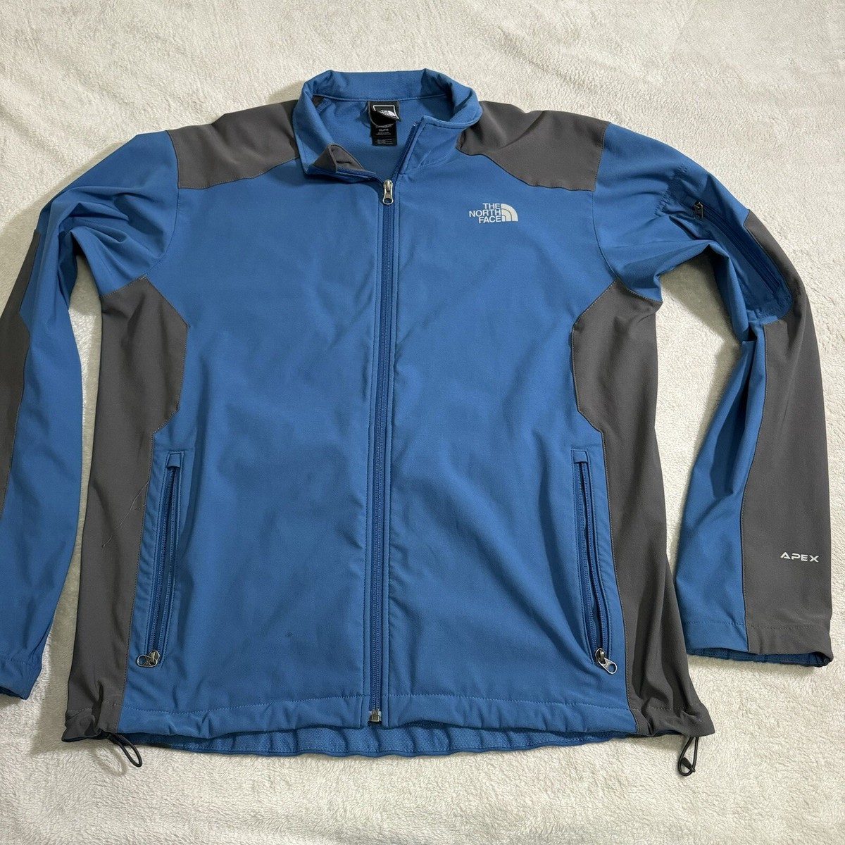 THE NORTH FACE MENS TNF APEX Jacket Men's XL Blue Grey 1/4 Full