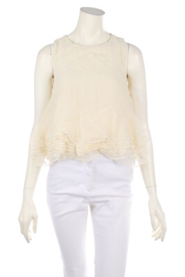 BRUNELLO CUCINELLI Seiden-Bluse A-Linie M créme