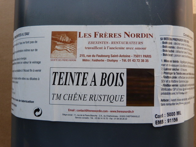Teinte à bois Chêne Rustique Les Frères Nordin en bidon de 5 litres