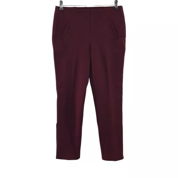 Chico s Red So Slimming 360 Juliet Side Vent Ankle Pants Womens 0.5 6 Trousers