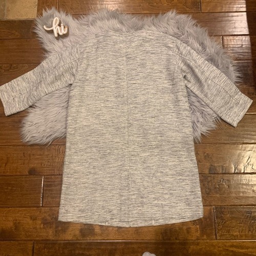 Eileen Fisher Jacket Marled Dove Gray Textured Woven Cotton Coat Size Small - Picture 3 of 7
