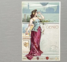 1901 ARTIST PC GLAMOR LADY III Genio ITALY REGIMENTAL Telegraph HOT AIR BALLOON