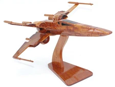 X Wing Fighter Mahogany Sculpture (model) Hand carved .