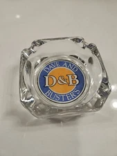 Dave and Busters Ashtray Square Clear Glass F