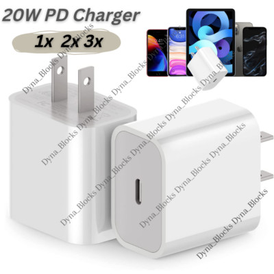 Fast Charger 20W PD Power Adapter Type-C Lot For iPhone 16/15/14/13/12/11/X/iPad