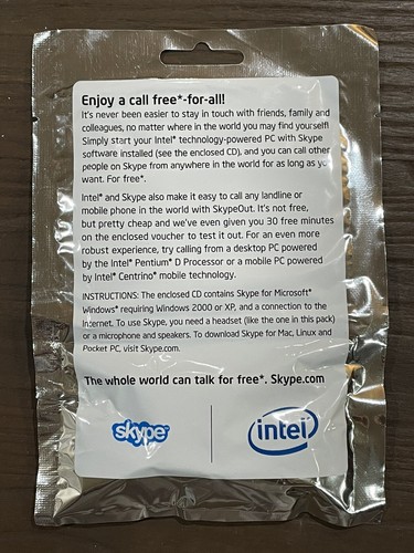 intel Skype Kit PC CD Software Ear Headset Cords Plug Original Vintage Promo - 第 2/5 張圖片