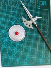 1/12 Scale Shield ＆ Halberd Pike Resin Weaponry Models for 6Inch Action Figure