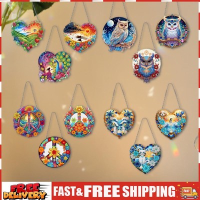 Owl Rhinestone Diamond Art Pendants Diamond Painting Ornaments for Wall Window S