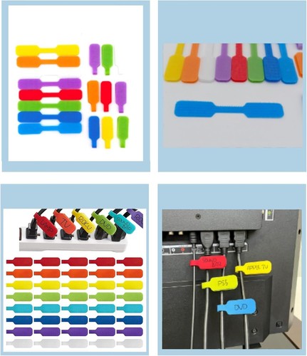 Write on Cord Labels Cable Tags Wire Markers for Cable Identification Reusable - Afbeelding 11 van 12