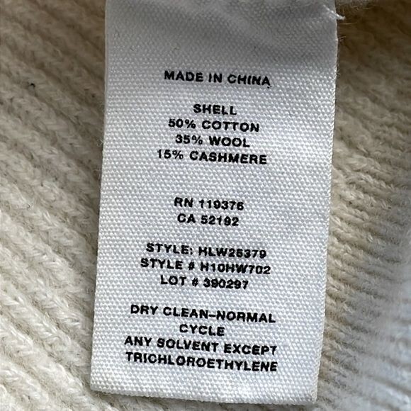 Helmut Lang Distressed V Neck Sweater Cut Out Rib Knit Off White Sz XS thumbnail 16