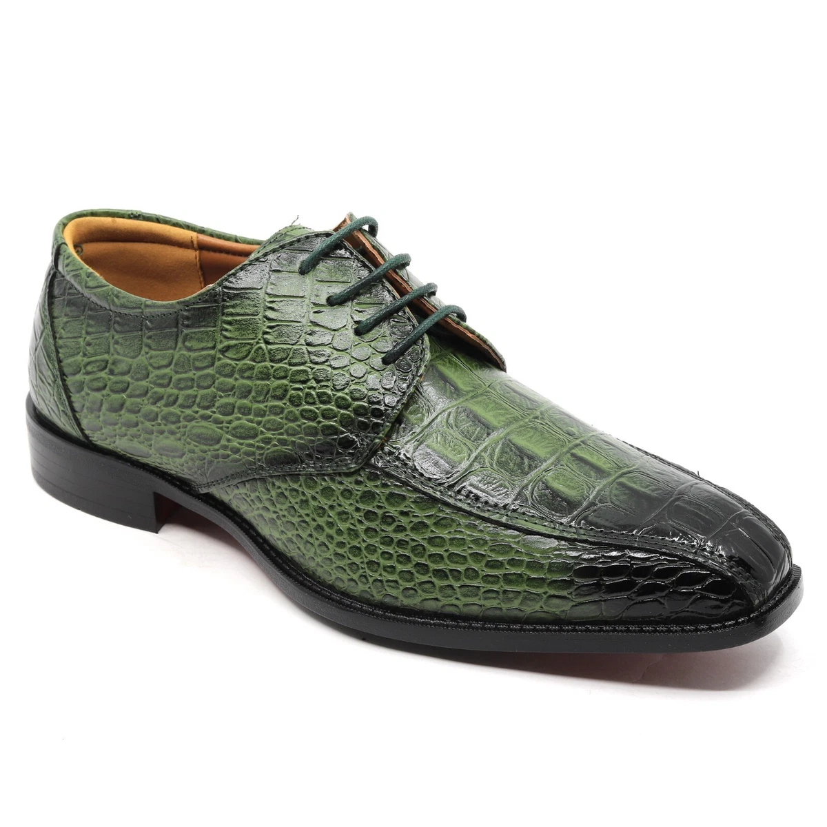 neon green mens dress shoes Men's Genuine Leather Oxford Style Santimon Men Dress Shoes Glitter Loafers Slip On Casual Wedding Party Formal Shoes Upper Men's Green and White Wingtip