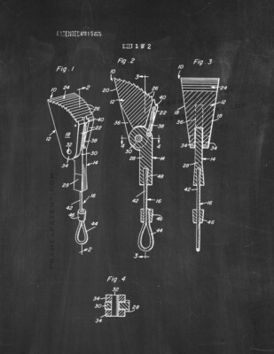 Anchor Device For Mountain Climbers Patent Print Chalkboard
