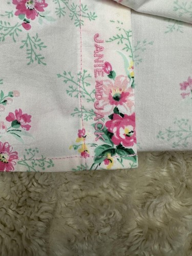 Janie & Jack pink floral cottagecore poplin button-down short sleeves Size 14 - Picture 6 of 8