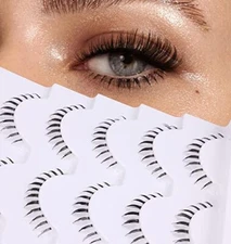 Bottom Lashes Clear Band False Eyelashes DIY Fake Mink Lashes, 5 Pairs