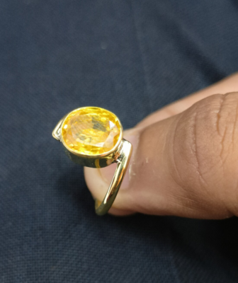 Yellow Sapphire Gemstone Women's Ring Astrological Ring Birthday