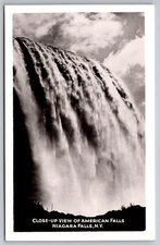 American Falls Close up Niagara Falls NY Postcard RPPC c1940s